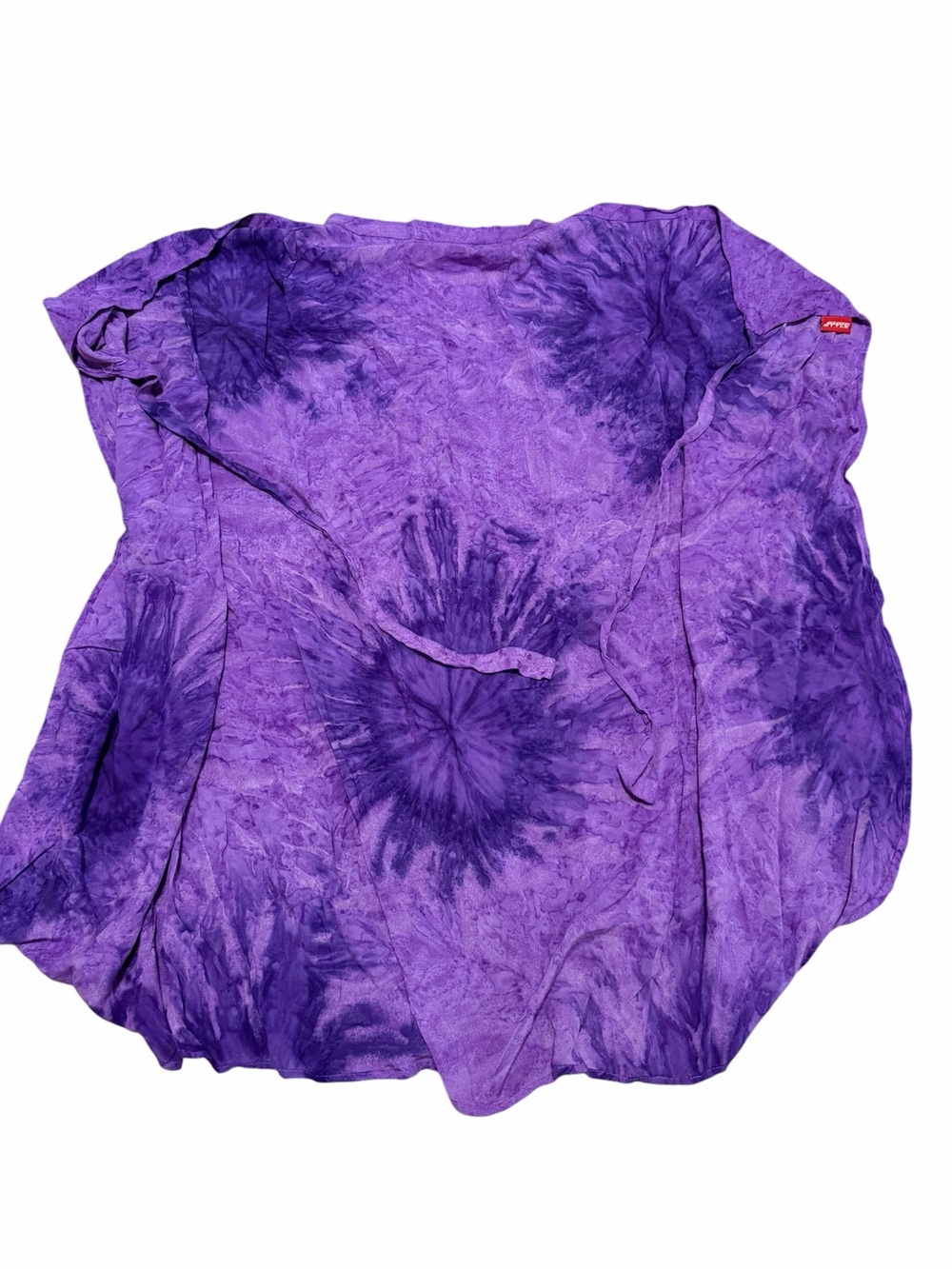 Vintage Surf Style Wrap Skirt/Sarong | 100% Rayon | Purple Tie-Dye